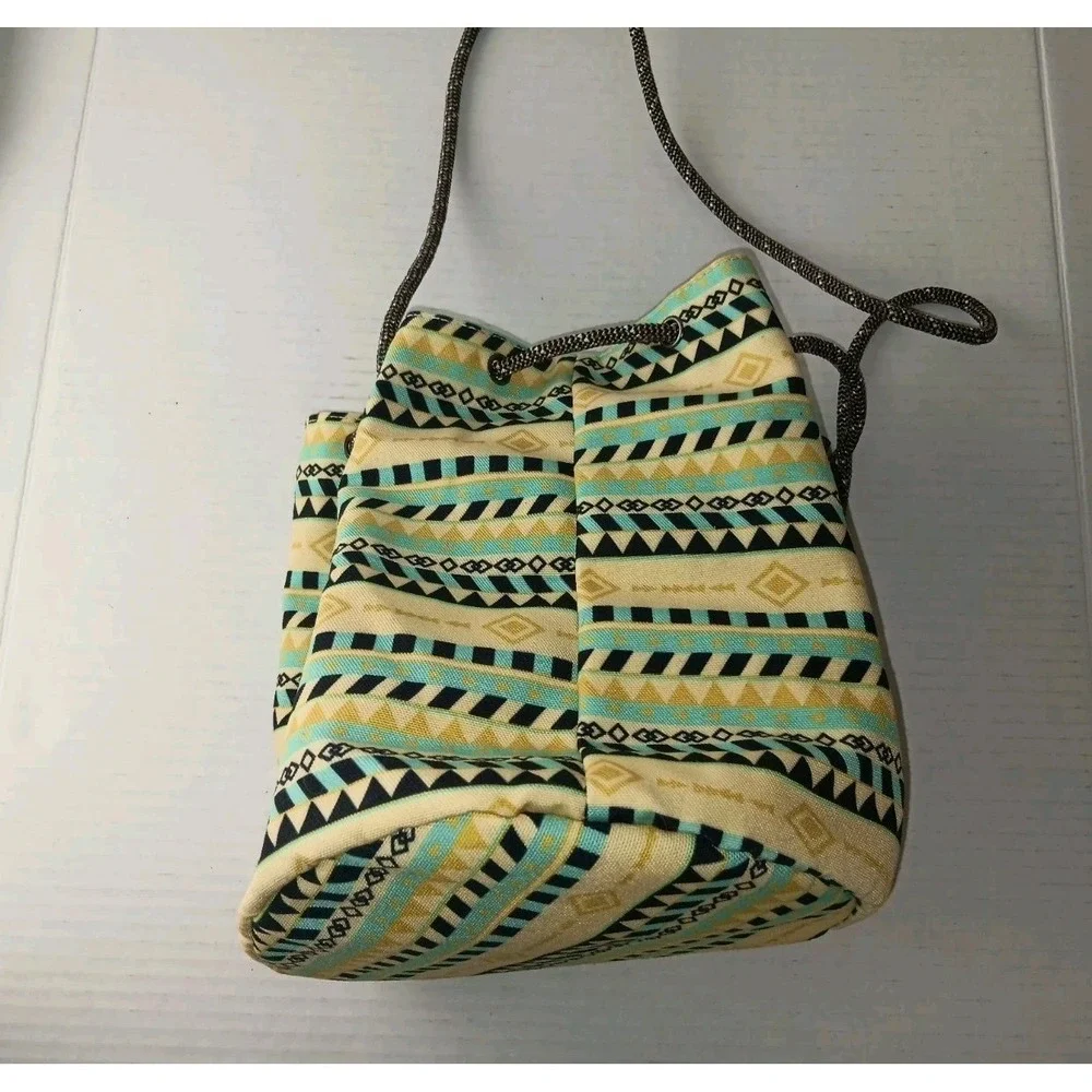 Kavu Bucket Bag Multi Color Canvas Sling Bag Crossbody Handbag and Wallet